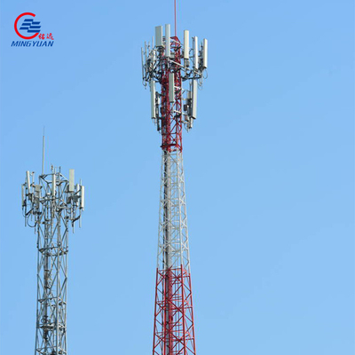 30m / S Lattice Steel Tower ความหนาแน่นสูง Q355b Radio Communication Tower
